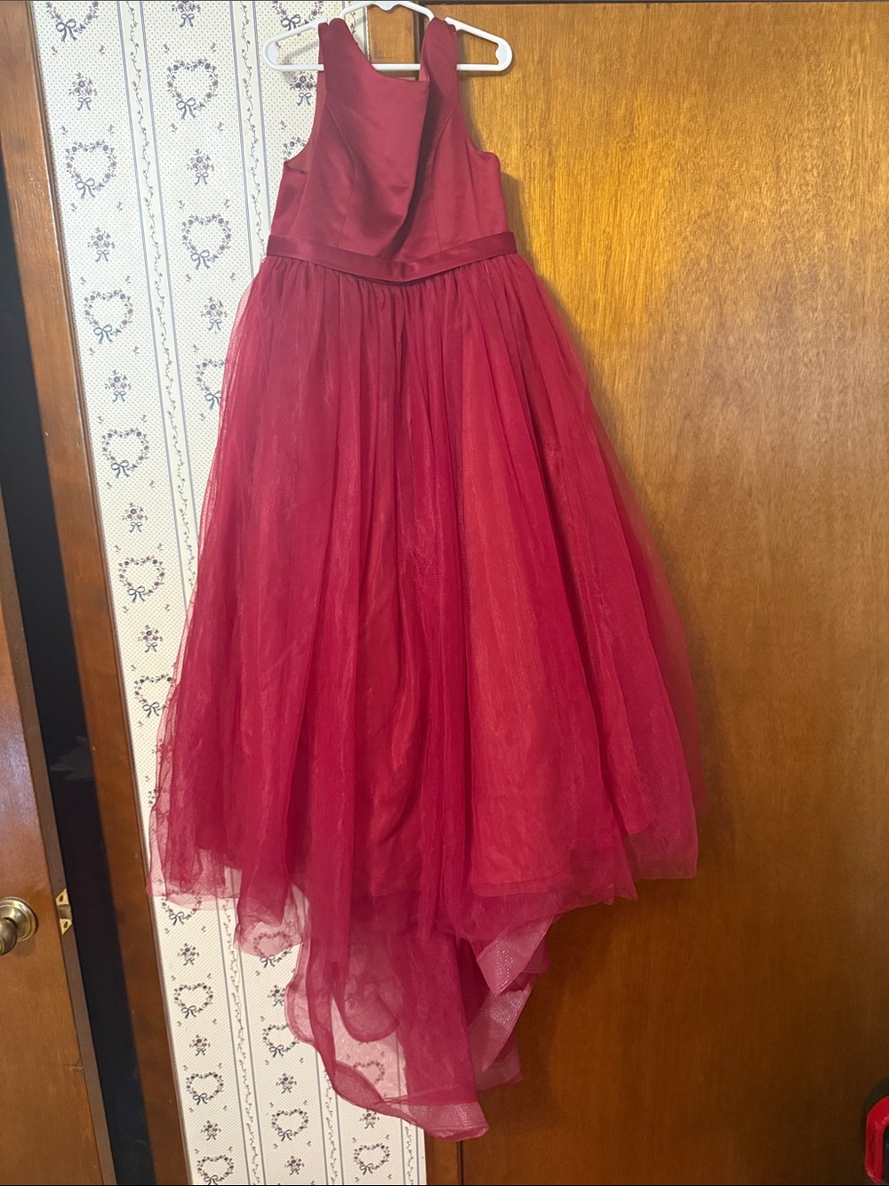 Girls' burgundyTulle Party Dress